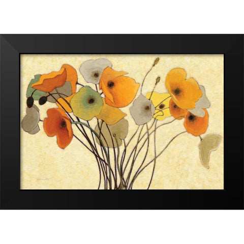 Pumpkin Poppies I Black Modern Wood Framed Art Print by Novak, Shirley