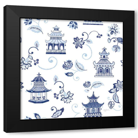 Everyday Chinoiserie Pattern VIC Black Modern Wood Framed Art Print by Urban, Mary