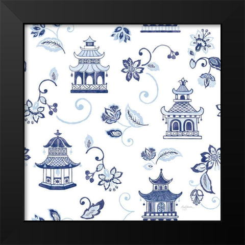 Everyday Chinoiserie Pattern VIC Black Modern Wood Framed Art Print by Urban, Mary