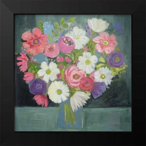 Special Bouquet Black Modern Wood Framed Art Print by Zaman, Farida