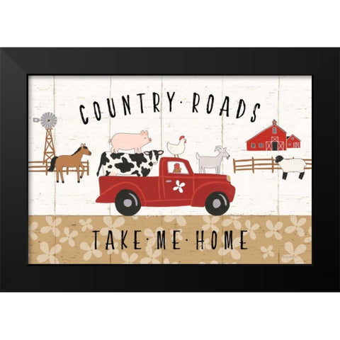 Country Roads I Black Modern Wood Framed Art Print by Marshall, Laura