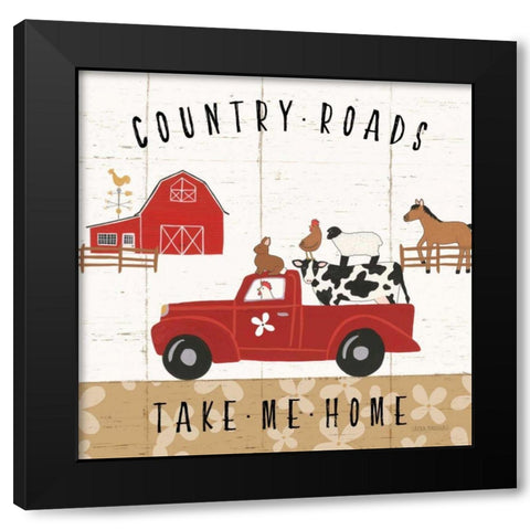 Country Roads III Black Modern Wood Framed Art Print with Double Matting by Marshall, Laura