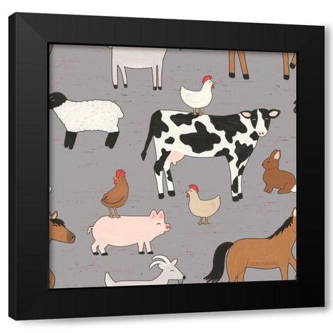 Country Roads Step 01D Black Modern Wood Framed Art Print with Double Matting by Marshall, Laura