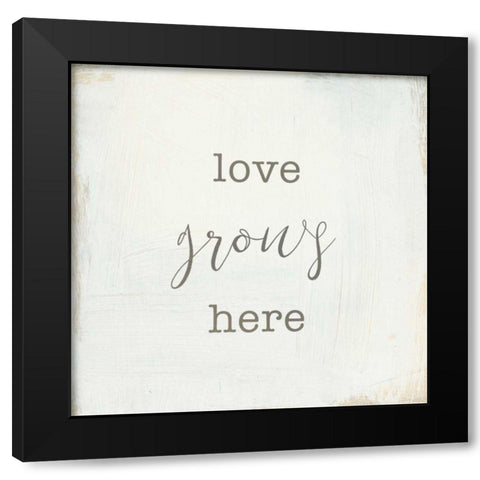 Home Sweet Home III Script Black Modern Wood Framed Art Print with Double Matting by Wild Apple Portfolio