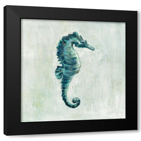 Indigo Sea Life I Black Modern Wood Framed Art Print by Vassileva, Silvia