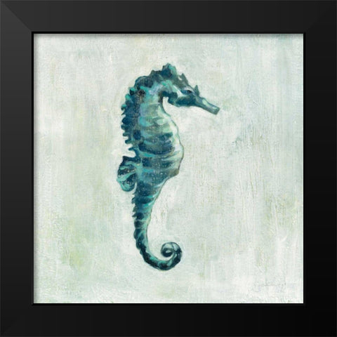 Indigo Sea Life I Black Modern Wood Framed Art Print by Vassileva, Silvia