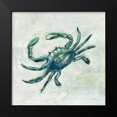 Indigo Sea Life II Black Modern Wood Framed Art Print by Vassileva, Silvia