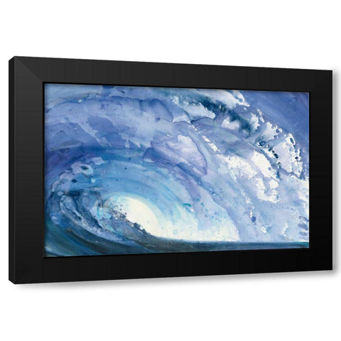 Barrel Wave Black Modern Wood Framed Art Print with Double Matting by Hristova, Albena