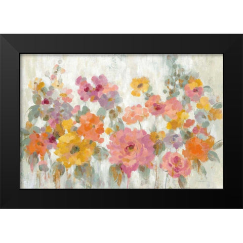 Garden Fun Black Modern Wood Framed Art Print by Vassileva, Silvia