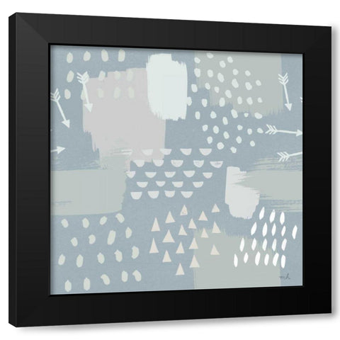 Calm World Map Pattern XI Black Modern Wood Framed Art Print by Hershey, Moira