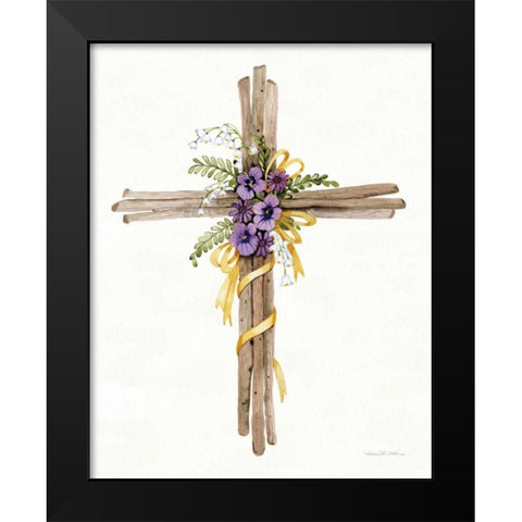 Easter Blessing Cross I Black Modern Wood Framed Art Print by McKenna, Kathleen Parr