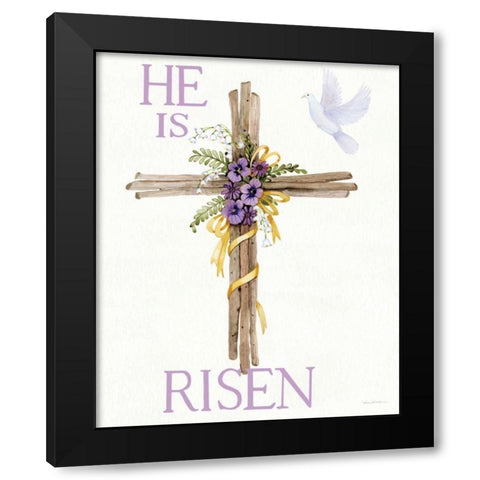 Easter Blessing Saying III with Cross Black Modern Wood Framed Art Print with Double Matting by McKenna, Kathleen Parr