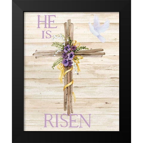 Easter Blessing Saying III with Cross v2 Black Modern Wood Framed Art Print by McKenna, Kathleen Parr
