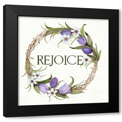 Wreath with Words I Black Modern Wood Framed Art Print with Double Matting by McKenna, Kathleen Parr