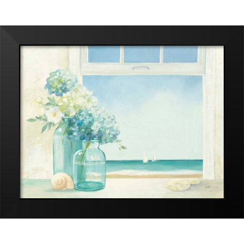 Seaside Hydrangea Black Modern Wood Framed Art Print by Purinton, Julia