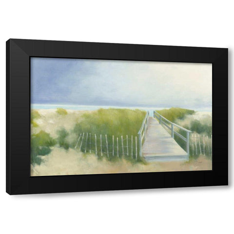 Beach Walk Black Modern Wood Framed Art Print by Purinton, Julia