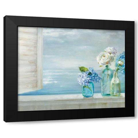 A Beautiful Day At the Beach - 3 Glass Bottles Black Modern Wood Framed Art Print with Double Matting by Nai, Danhui