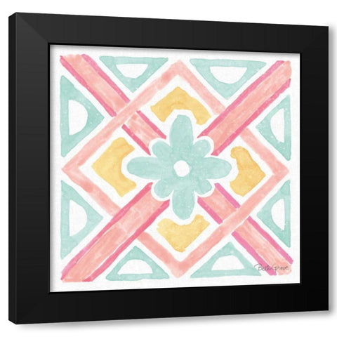 Watercolorful IX Turquoise Black Modern Wood Framed Art Print with Double Matting by Grove, Beth