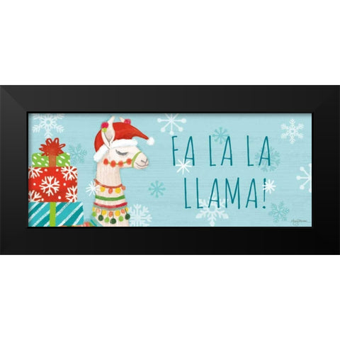 Lovely Llamas Christmas VI Black Modern Wood Framed Art Print by Urban, Mary