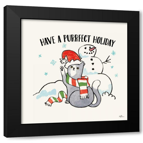 Santa Paws III Black Modern Wood Framed Art Print with Double Matting by Penner, Janelle