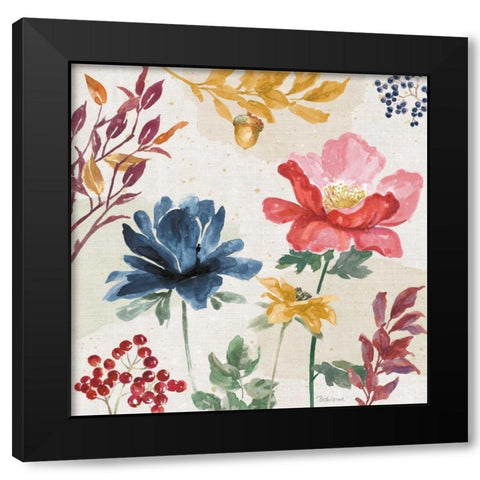 Watercolor Fall III Black Modern Wood Framed Art Print with Double Matting by Grove, Beth