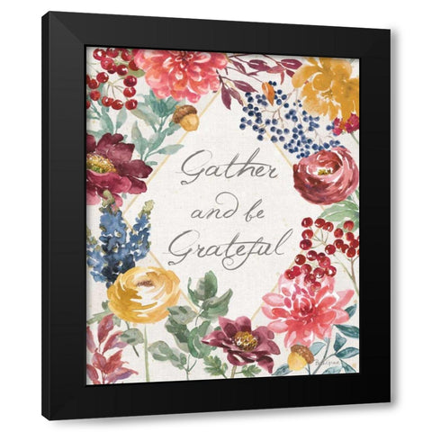Watercolor Fall V Black Modern Wood Framed Art Print with Double Matting by Grove, Beth