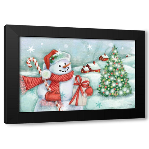 Classic Snowmen I Black Modern Wood Framed Art Print with Double Matting by Urban, Mary