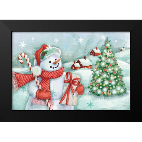 Classic Snowmen I Black Modern Wood Framed Art Print by Urban, Mary