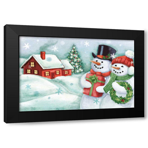 Classic Snowmen II Black Modern Wood Framed Art Print by Urban, Mary