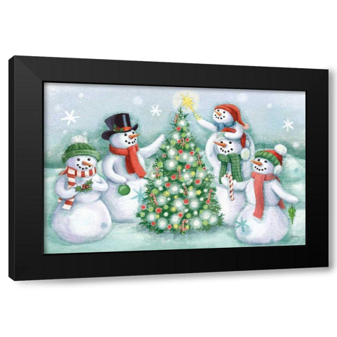 Classic Snowmen IV Black Modern Wood Framed Art Print by Urban, Mary