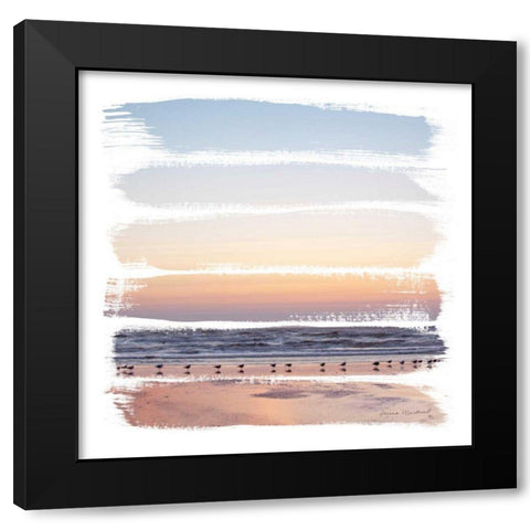 Sunset Stripes I Black Modern Wood Framed Art Print by Marshall, Laura