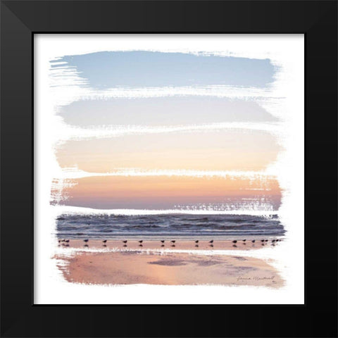 Sunset Stripes I Black Modern Wood Framed Art Print by Marshall, Laura