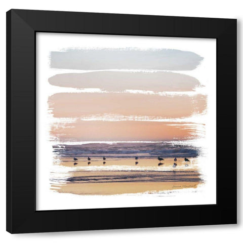 Sunset Stripes II Black Modern Wood Framed Art Print with Double Matting by Marshall, Laura