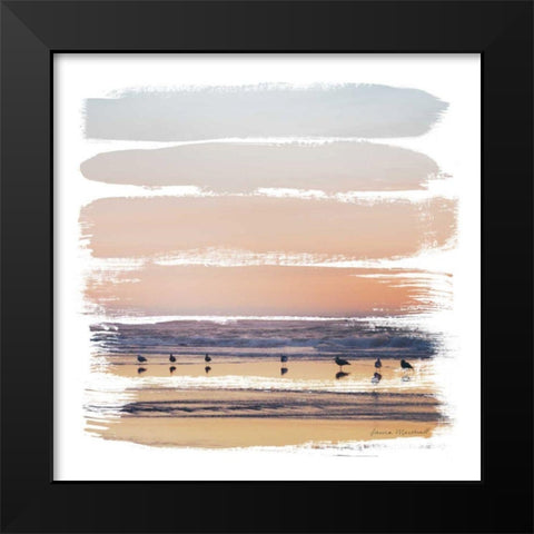 Sunset Stripes II Black Modern Wood Framed Art Print by Marshall, Laura