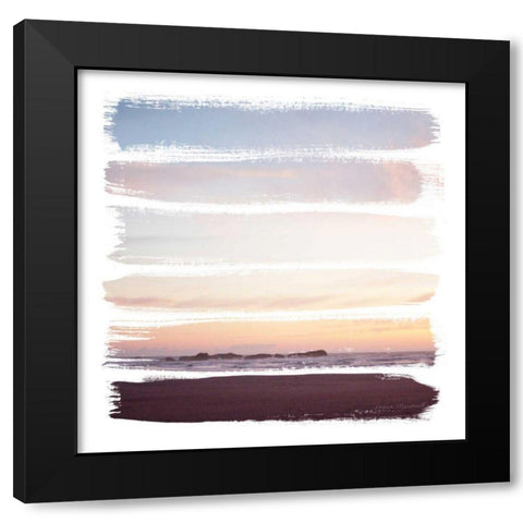 Sunset Stripes III Black Modern Wood Framed Art Print with Double Matting by Marshall, Laura