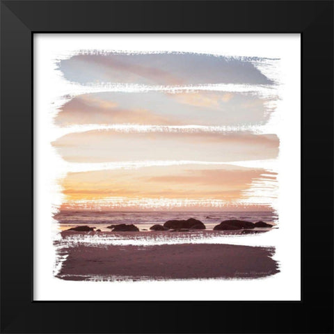 Sunset Stripes IV Black Modern Wood Framed Art Print by Marshall, Laura