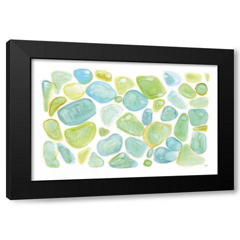 Seaglass Abstract Black Modern Wood Framed Art Print by Averinos, Melissa
