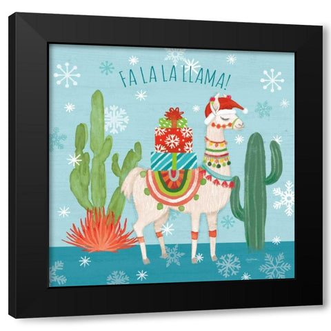 Lovely Llamas Christmas II Black Modern Wood Framed Art Print with Double Matting by Urban, Mary