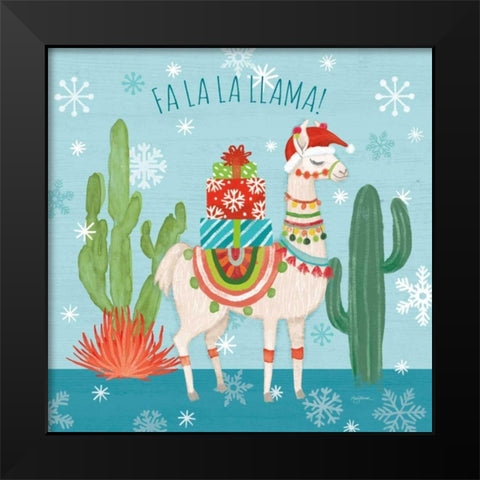 Lovely Llamas Christmas II Black Modern Wood Framed Art Print by Urban, Mary