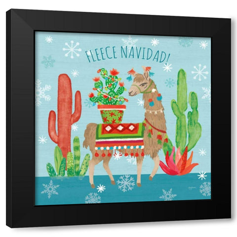 Lovely Llamas Christmas III Black Modern Wood Framed Art Print with Double Matting by Urban, Mary