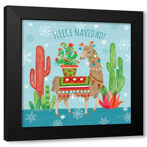 Lovely Llamas Christmas III Black Modern Wood Framed Art Print by Urban, Mary