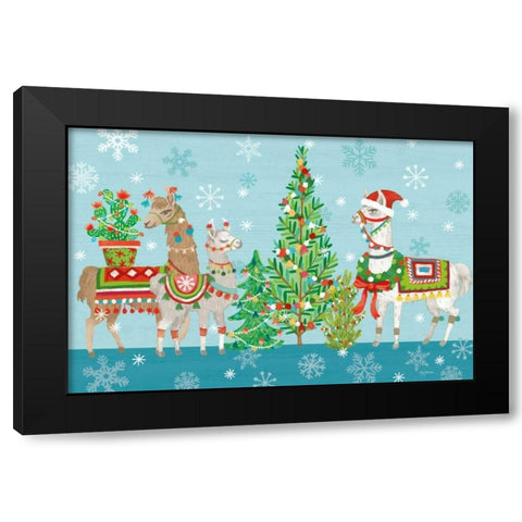 Lovely Llamas Christmas VIII Black Modern Wood Framed Art Print with Double Matting by Urban, Mary