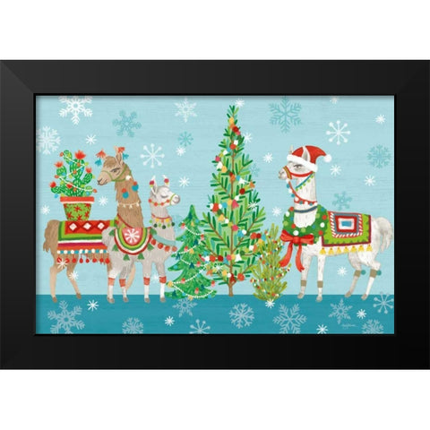 Lovely Llamas Christmas VIII Black Modern Wood Framed Art Print by Urban, Mary
