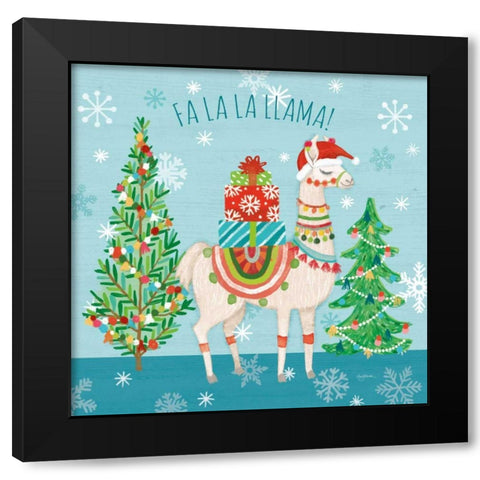 Lovely Llamas Christmas IX Black Modern Wood Framed Art Print by Urban, Mary