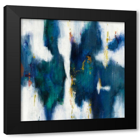 Blue Texture I Black Modern Wood Framed Art Print with Double Matting by Nai, Danhui