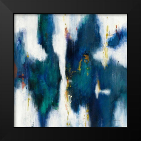 Blue Texture I Black Modern Wood Framed Art Print by Nai, Danhui