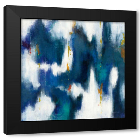 Blue Texture II Black Modern Wood Framed Art Print by Nai, Danhui