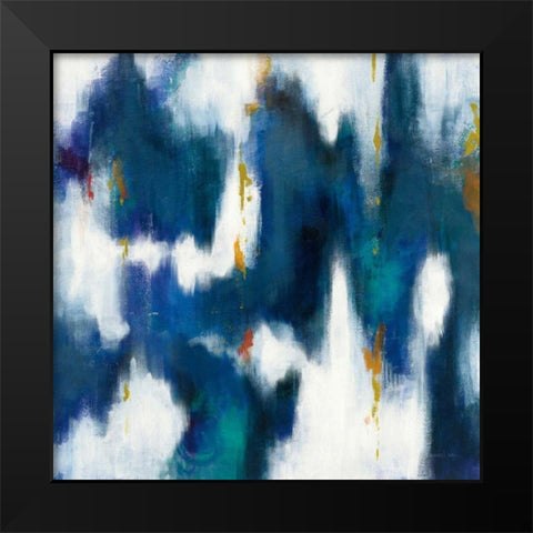 Blue Texture II Black Modern Wood Framed Art Print by Nai, Danhui