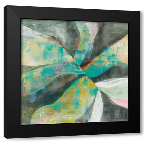 In the Valley Abstract II Black Modern Wood Framed Art Print with Double Matting by Nai, Danhui