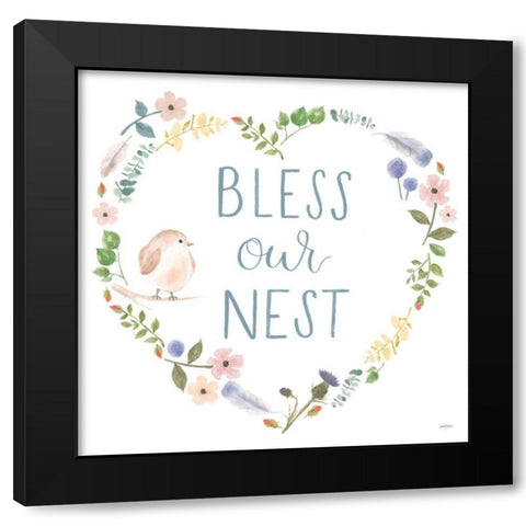 Spring Sentiments VII on White Black Modern Wood Framed Art Print with Double Matting by Jackson, Jenaya